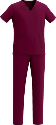 Ensemble Mixte — Tunique + Pantalon — Bordeaux