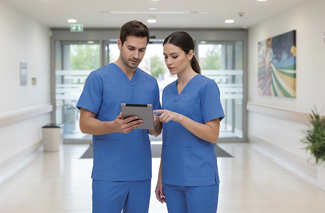 Equipe soignante en uniforme medical Uniworks